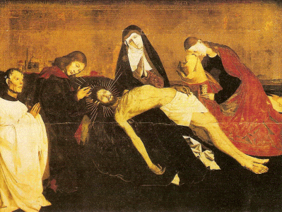 Pin, XV, Quarton, Enguerrand, Pieta, M. del Louvre, Pars, 1460