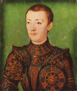 Pin, XVI, Corneil de Lyon, Retrato de Enrique II de Francia, Galera Estense, Modena, Italia, 1536