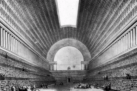 Arq. XVIII, Boulle, Etienne-Louis, Proyecto para la Bibllioteca del Rey, Interior, 1785