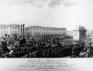 Dibujo, XVIII, Gabriel, Agne-Jacques, Plaza de la Concordia durante la Revolucin de 1789