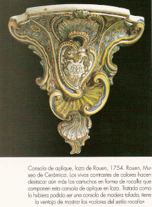 Cermica, XVIII, Consola de Aplique de Loza de Rouen, M. de Cermica, 1754