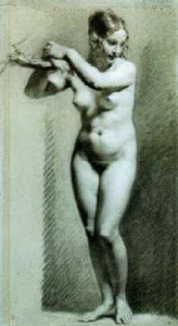 Pin, XIX, Prushon, Pierre Paul, Desnudo de Mujer