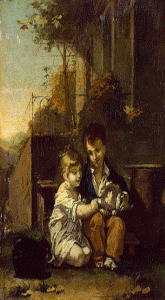 Pin, XIX, Proudhon, Pierre Paul, Nios con un Conejo, 1804-1814