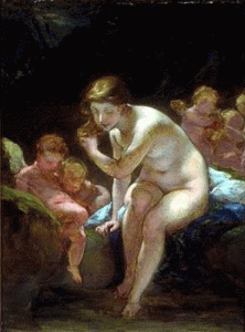 Pin, XIX. Prudhon, Pierre Paul, Venus Bathing, M. Bellas Artes, San Francisco, USA, 1814