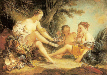 Pin, XVIII, Boucher, Franois, Diana de Vuelta de la Caza, Muse Gognacq Jay, Pars, 1745