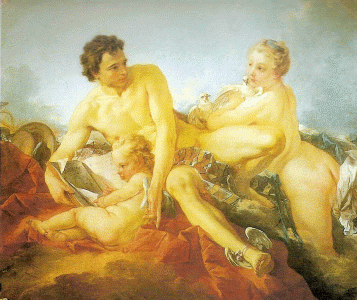 Pin, XVIII, Boucher, Franois, La Educacin de Amor, Staatliche Musen, Berln, Alemania, 1742