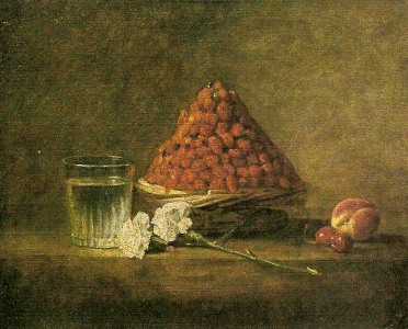 Pin, XVIII, Charcin, Jean-Baptiste-Simen, Bodegn de las Fresas, Col. Particular, Pars, 1760