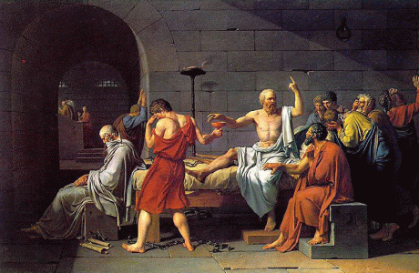 Pin, XVIII, David, Jacques Louis, La Muerte de Scrates, 1787