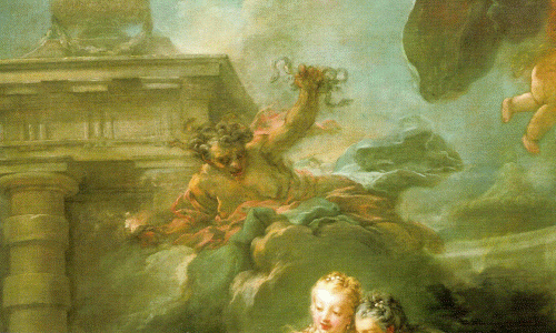 Pin,  XVIII, Fragonard, Jean Honor, Psique Ensea a sus Hermanas los Regalos de Cupido, Detalle, National Gallery, London 