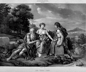 Grabado, XIX, Gerard, Franois, Las Tres Edades, M. Bellas Artes, San Francisco, USA, 1830