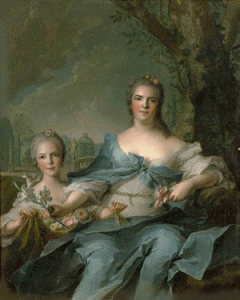 Pin, XVIII, Natier, Jean Marc, Luisa de Francia y su hija, Hillwood Museum, Washington, USA, 1750
