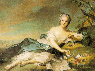 Pin, XVIII, Nattier, Jan Marc, Madame Henriette de Francia como Flora, Galleria Uffizi, Florencia, Italia