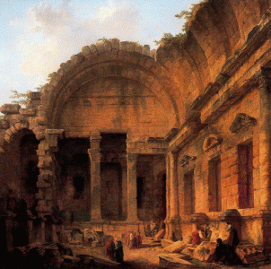 Pin, XVIII, Hubert, Robert, Templo de Diana en Nimes, M. del Louvre, Pars