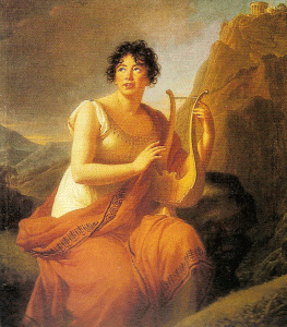Pin, XVIII, Vige Lebrun, Elisabeth, Madame Stael como Corina, M. dArt et Histoire, Ginebra, Suiza, 1807-1808 
