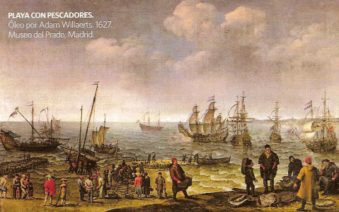 Pin, XVII, Villaerts, Adam, Playa con pescadores, M. del Prado, Madrid, Espaa, 1627