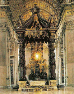 Arq, XVII, Bernini, Gian Lorenzo, Baldaquino de San Pedro, Interior, Roma, 1624-1633