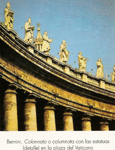 Arq, XVII, Bernini, Gian Lorenzo, Columnata, Detalle, Plaza de San Pedro, Roma.1656-1657
