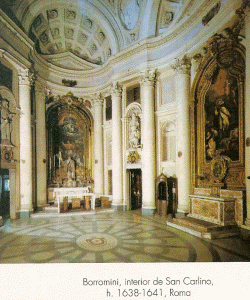 Arq, XVII, Borromini, Franchesco, Iglesia de San Carlino, Interior, Roma, 1638-1641