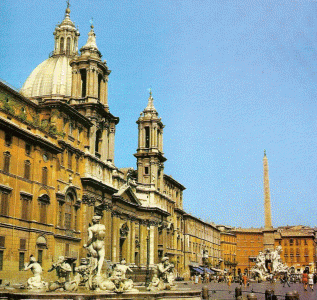 Arq, XVII, Borromini, Iglesia de Santa Ins, Exterior, Fachada, Plaza de Novara, Roma, 1653-1666