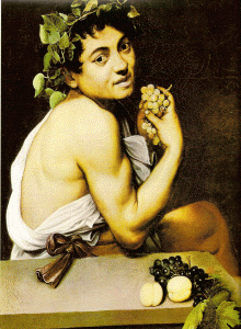 Pin, XVI, Caravaggio, Michelangelo Merisi, El pequeo Baco enfermo, Galleria Borhese, Roma, 1591-1593