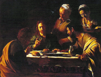 Pin, XVII, Caravaggio, Michelangelo Merisi, La cena de Emaus, Pinacoteca Brera, Miln, 1606 