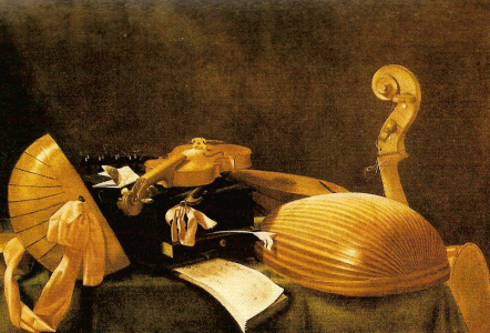 Pin, XVII, Baschenis, Evaristo, Naturaleza Muerta, Galera de la Academia, Carrara, Brgamo, 1650