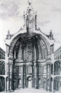 Grabados, XVIII, Borromini, Francesco, Oratorio de los Filipenses, Roma