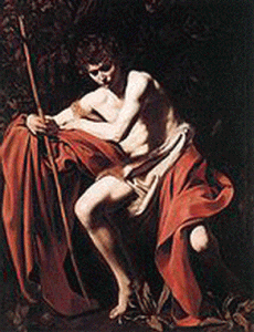 Pin, XVII, Caravaggio, Michelangelo Merisi, San Juan Bautista, Nelson Atkis Museum, Kansas City, Missouri, USA, 1604