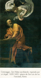 Pin, XVII, Caravaggio, Michelangelo Merisi, San Mateo Inspirado por un ngel, Iglesia de San Luis de los Franceses, Roma, 1600-1602