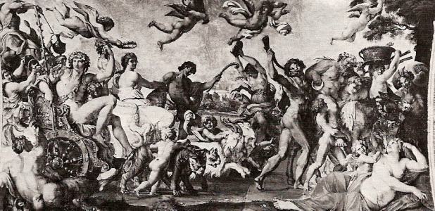 Pin, XVI-XVII, Carraci, Annibale, Triunfo de Baco, Palacio Farnesio, Roma, 1595-1605