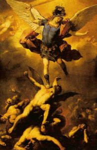 Pin, XVII, Giordano, Luca, Arcangel San Miguel derribando a los ngeles rebeldes en el abismo, Kunsthistoriches Museum, Viena, Austria, 1666 
