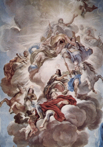 Pin, XVII, Giordan, Lucas, Triunfo de los Mdici entre nubes del Olimpo, Palacio Mdici-Ricardo, Florencia, 1684-1686