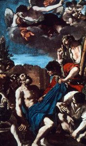 Pin, XVII, Guercino, Giovanni Francesco Barbieri, La cruciofixin de San Pedro, 1662