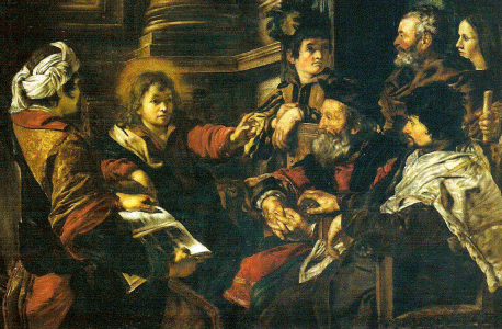 Pin, XVII, Sarodine, Giovanni, Jess entre los doctores, M. del Louvre, Pars