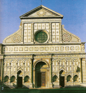 Arq, XV, Alberti, Len, Iglesia de Santa Mara Novella, exterior, fachada principal, Florencia, 1458-1470