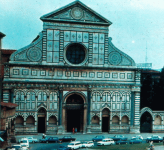 Arq, XV, Alberti, Leon, Iglesia de Santa Mara Novella, exterior, fachada principal, Florencia, 1458-70