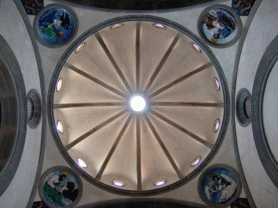 Arq, XV, Brunelleschi, Fillipo, Capilla Pazzi, interior, Cpula, Florencia, Italia, 1429-1444