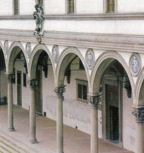 Arq, XV, Brunelleschi, Filippo, Hospicio u Hospital de los Inocentes, arquera, Florencia, 1419-1444