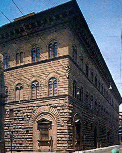 Arq, XV, Michelozzo di Bartolomeo, Micgelozzi, Palacio de los Mdici Ricardi, exterior, detalle, Florencia, 1444