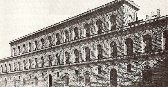Arq, Palacio de los Pitti, fachada, detalle, Florencia, 1458-1472