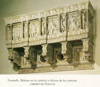 Esc, XV, Donatello, Donato de Nicolo, Cantora o tribuna de los cantores, relieves, Catedral de Florencia