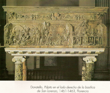 Esc, XV, Donatelo, Donato di Nicolo, Plpito lado derecho, relieve, Baslica de San Lorenzo, Florencia, 1461-1463