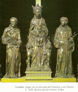 Esc, XV, Donatello, Donato di Niccolo, Vorgen con el Nio, San Francisco y San Antonio, Baslica de San Antonio, Padua, 1450