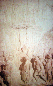 Esc, XV, Ghiberti, Lorenzo, Puerta  del Paraiso, Baptisterio, detalle, Florencia, 1425-1452