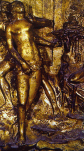 Esc, XV, Ghiberti, Lorenzo, Creacin de Adan y Eva, Puertas del Paraiso, detalle, Baptisterio, Florencia, 1425-1452