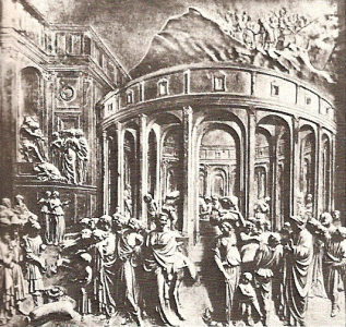 Esc, XV, Ghiberti, Lorenzo, Puerta del Paraiso, Detalle, Baptisterio, Florencia, 1425-1452