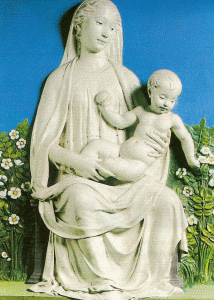 Esc, XV, Robbia, Luca della, Madonna del Roseto, M. Bargello, Florencia, 1440-1450