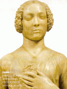 Esc, XV, Verrochio, Andrea, Dama del ramillete, mrmol, 1478
