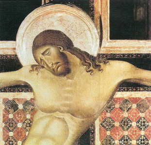 Pin, XIII, Cimabue, Cenni di Pepo, Crucifijo, detalle, Iglesia de Santo Domingo, Arezzo, 1265-1268