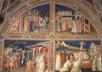 Pin, XIV, Aretino, Spinello, Storie de San Benedetto, Iglesia de San Miniato, Florencia, 1387-1388